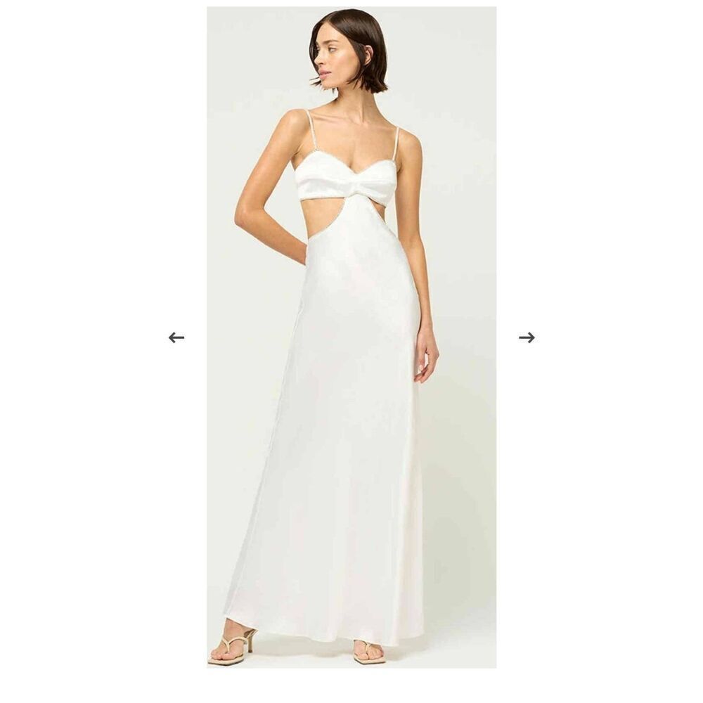 Michael LO Sordo symic cut out crystal embellished silk satin gown - Picture 9 of 16